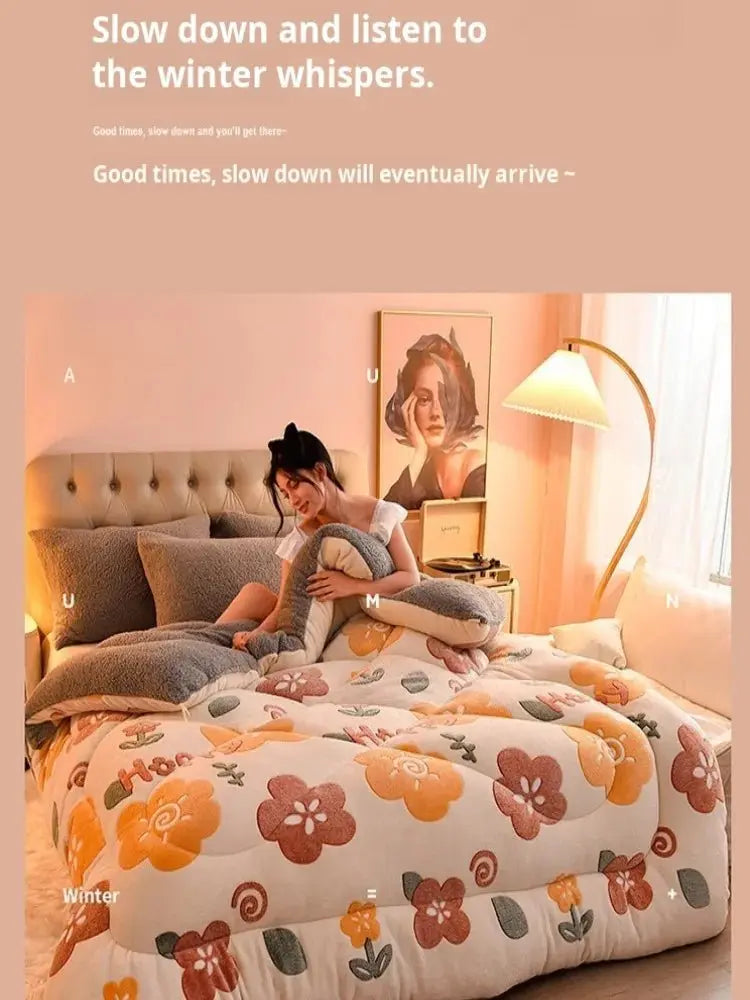 Household Milk Double-sided Velvet Lamb Wool Winter Blanket Warm Double-sided Velvet Core - Julia M LifeStyles