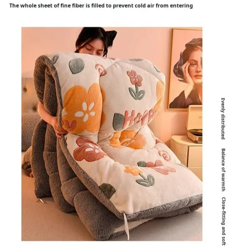 Household Milk Double-sided Velvet Lamb Wool Winter Blanket Warm Double-sided Velvet Core - Julia M LifeStyles
