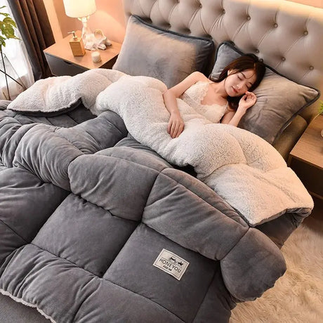 Household Milk Double-sided Velvet Lamb Wool Winter Blanket Warm Double-sided Velvet Core - Julia M LifeStyles