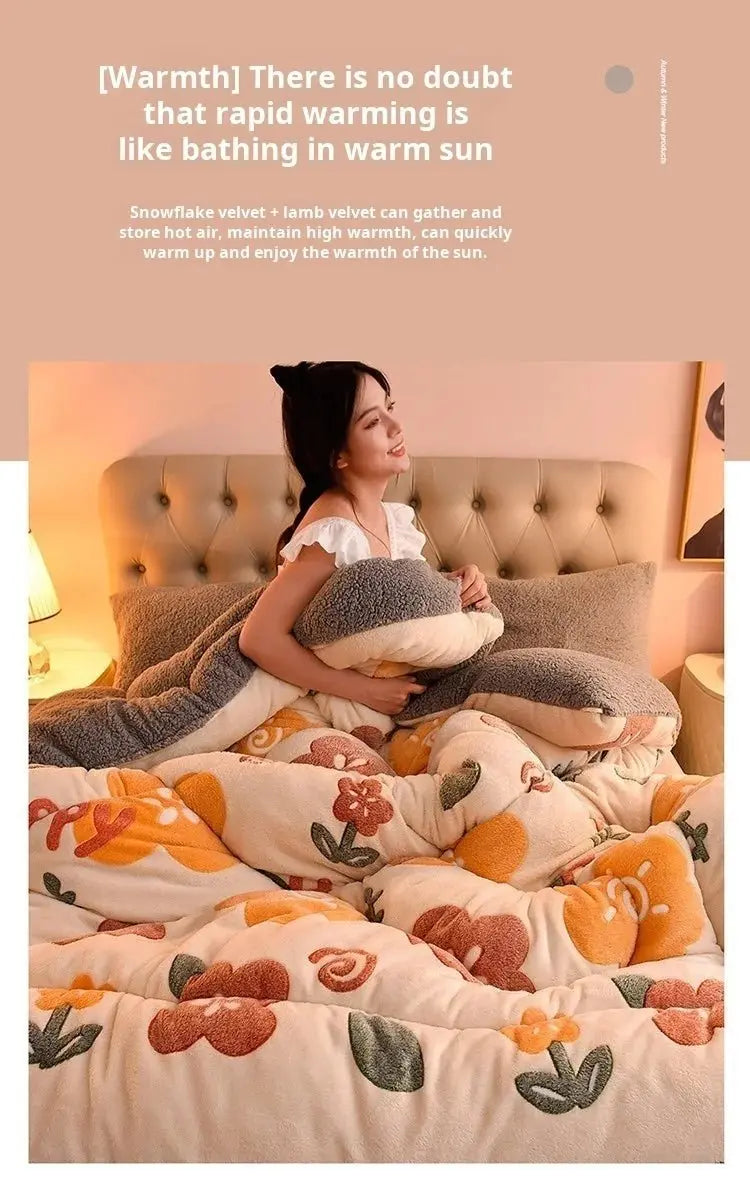 Household Milk Double-sided Velvet Lamb Wool Winter Blanket Warm Double-sided Velvet Core - Julia M LifeStyles