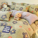 Warm Heart Flannel Fleece Duvet Cover Set - Julia M LifeStyles