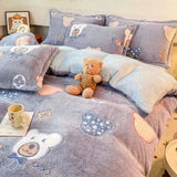 Warm Heart Flannel Fleece Duvet Cover Set - Julia M LifeStyles