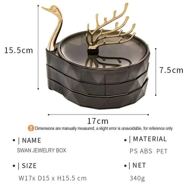 Creative 3 Layers Swan Jewelry Organizer Display - Julia M LifeStyles