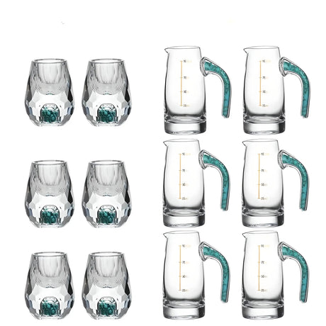 Crystal Elegance: 10-Piece White Wine Glass Set with Gold Accents - Julia M LifeStyles