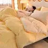 Custom Wholesale Double Sided Thickened Bean Velvet Warm Winter Quilt Soft Jacquard Silk Cotton Duvet Bedding Set for Home Hotel Julia M LifeStyles