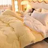 Custom Wholesale Double Sided Thickened Bean Velvet Warm Winter Quilt Soft Jacquard Silk Cotton Duvet Bedding Set for Home Hotel Julia M LifeStyles