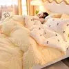 Custom Wholesale Double Sided Thickened Bean Velvet Warm Winter Quilt Soft Jacquard Silk Cotton Duvet Bedding Set for Home Hotel Julia M LifeStyles