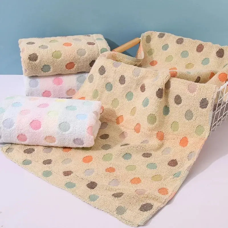 Cute Dot 100% Organic Cotton Face Towels - 2 Pack - Julia M LifeStyles