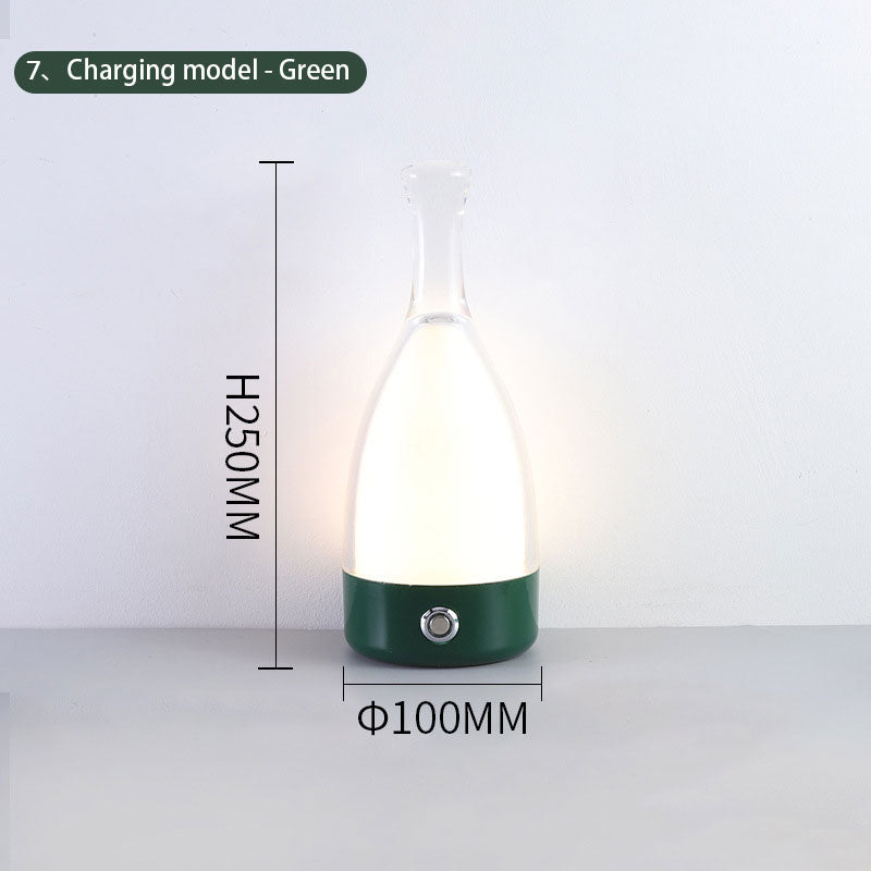 Wine Bottle Table Lamp INS Wind Light Luxury Creative Bedroom Bedside Lamp Net Red Clear Bar Decoration Charging Table Lamp Julia M Home & Kitchen