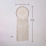 Nordic Creative Hook Flower Dream Catching Net Feather Wind Chime Pendant Home Decor Entrance Decoration Wedding Background eprolo