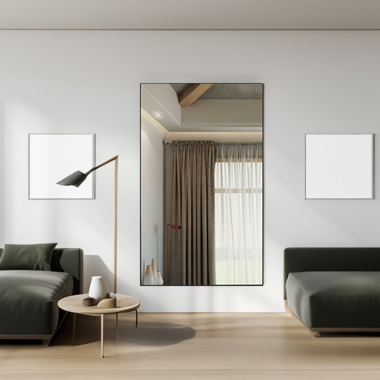 60 "x36" oversized modern square bathroom mirror with Balk frame decorative large wall mirror aluminum frame vertical or horizon - Julia M LifeStyles
