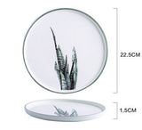 Elegant 8.8-Inch In-Glaze Plant Pattern Ceramic Dinner Plate Julia M Home & Kitchen