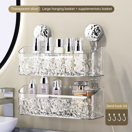 Suction tray rack bathroom shelf no punch bathroom wash table hanging basket wall hanging wall receiving rack