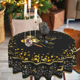 Christmas circular tablecloth home decoration indoor and outdoor desktop decoration cloth Julia M Home & Kitchen