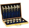 24pcs Gold Dinnerware Set Stainless Steel Tableware Set Knife Fork Spoon Luxury Cutlery Set Gift Box