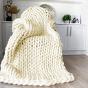 Cloudweave Chunky Knit Throw Blanket, Oversized Cozy Texture