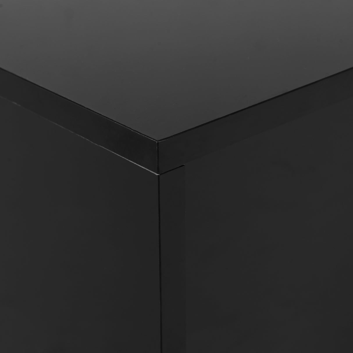 ON-TRANS 47.2 inch x 31.4 inch multifunctional rectangular sofa table with 2 drawers and gold wood grain leg center table, black