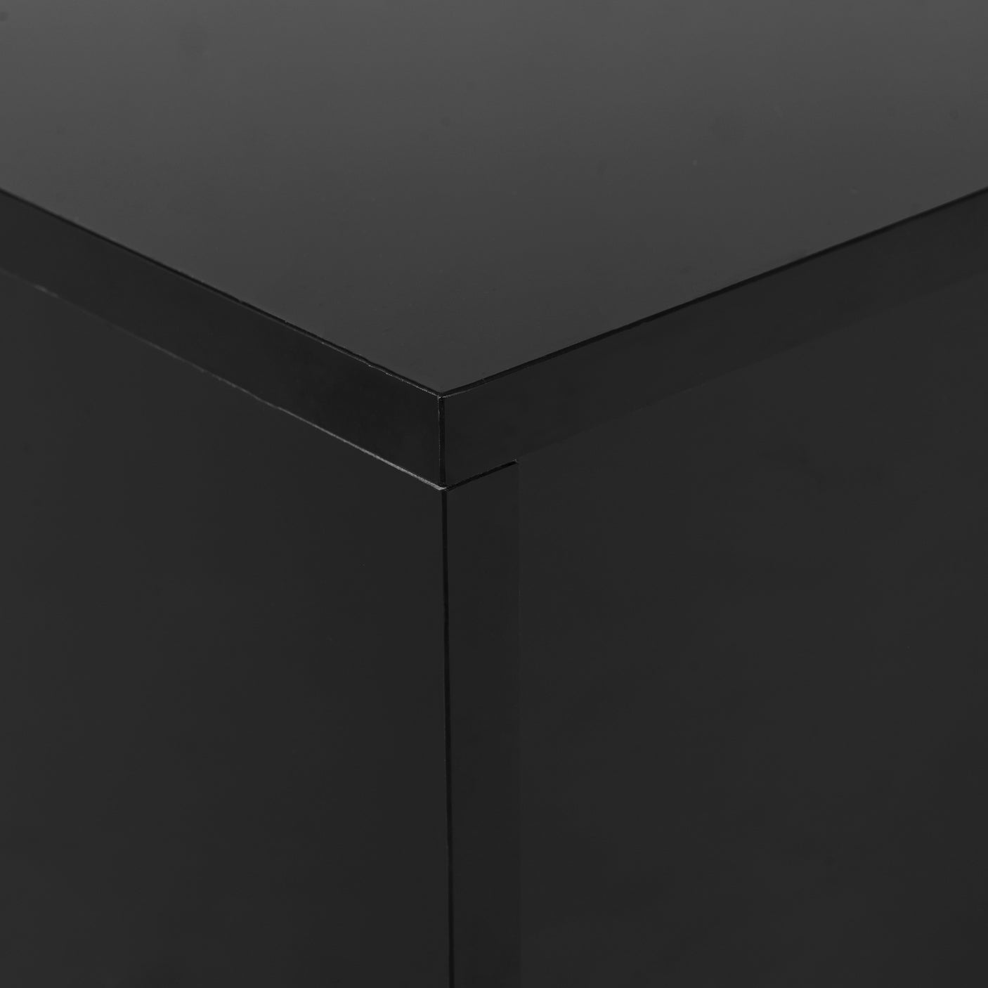 ON-TRANS 47.2 inch x 31.4 inch multifunctional rectangular sofa table with 2 drawers and gold wood grain leg center table, black - Julia M LifeStyles