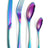 Luxury 24-Piece 304 Stainless Steel Cutlery Set - Dishwasher Safe Silverware Julia M Home & Kitchen