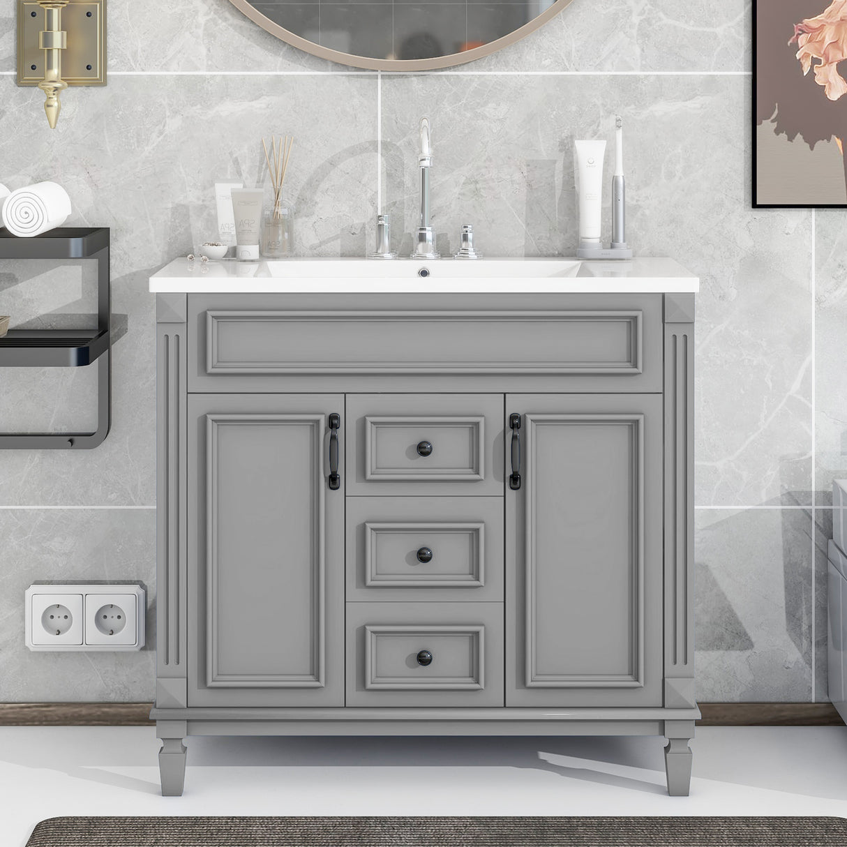 36'' Bathroom Vanity with Top Sink