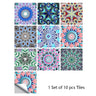 Mosaic 10-Piece Imitation Ceramic Tile Stickers Set for Home Decoration
