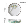 Dumpling plate sushi plate round square plate with soy sauce and vinegar partitioned snack plate ceramic plate for home use