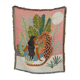 Artistic Cotton-Acrylic Knit Throw Blanket – Elegant American Style Designs