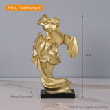 Mini kiss desktop small ornaments modern minimalist figures resin ornaments light luxury creative abstract crafts