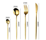 24pcs Gold Dinnerware Set Stainless Steel Tableware Set Knife Fork Spoon Luxury Cutlery Set Gift Box