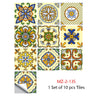 Mosaic 10-Piece Imitation Ceramic Tile Stickers Set for Home Decoration