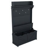 Hall tree with storage desk, entrance desk with drawers and 5 hooks, display rack, dark blue
