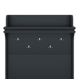 Hall tree with storage desk, entrance desk with drawers and 5 hooks, display rack, dark blue