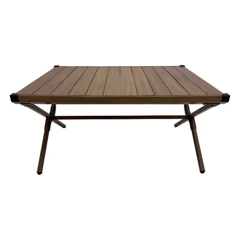 Dark Brown Mahogany Roll-Top Folding Camping Table - Julia M LifeStyles