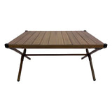 Dark Brown Mahogany Roll-Top Folding Camping Table - Julia M LifeStyles