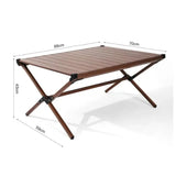 Dark Brown Mahogany Roll-Top Folding Camping Table - Julia M LifeStyles