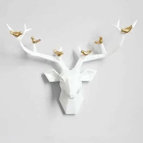 Deer Head 3d Wall Decor Resin Statue Christmas ornaments Accessories - Julia M LifeStyles