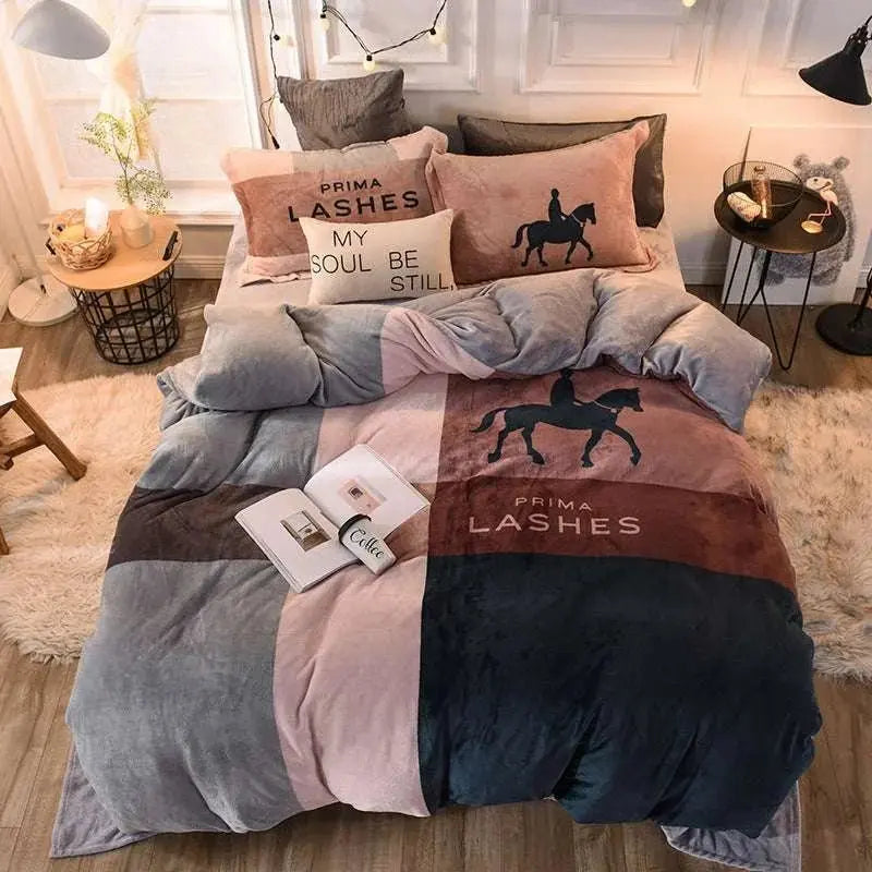 Double-Sided Flannel Fleece Bedding Set - Julia M LifeStyles