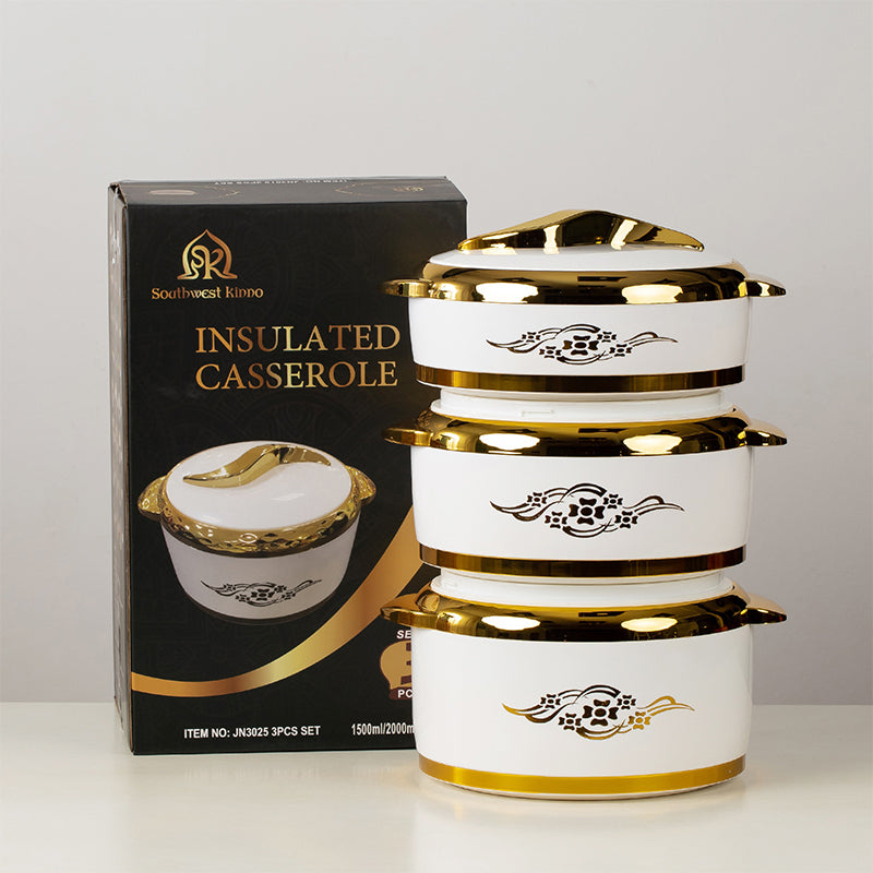 3-Piece Insulated Food Container Set (1.5L, 2L, 2.5L)