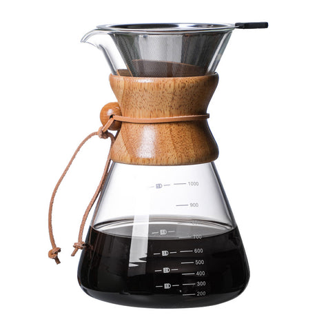 Minimalist High Borosilicate Glass Hand Brewed Coffee Pot
