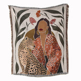 Artistic Cotton-Acrylic Knit Throw Blanket – Elegant American Style Designs