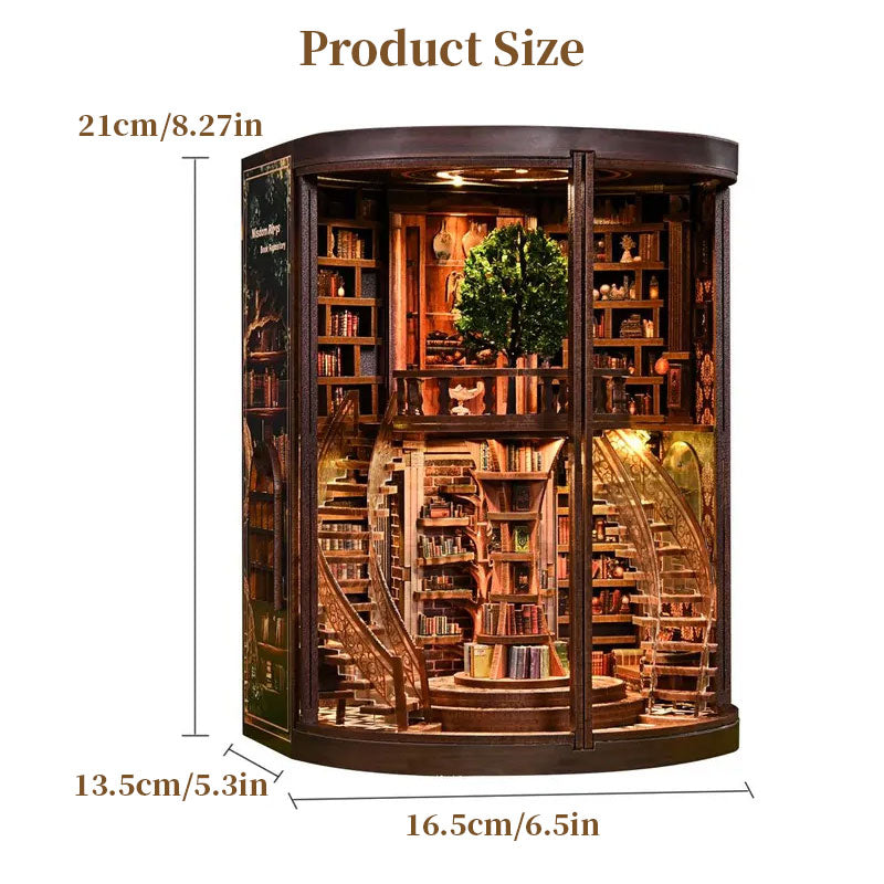 Elegant DIY Wooden Book Nook Kit – Luxe Miniature Bookend & Home Décor Craft