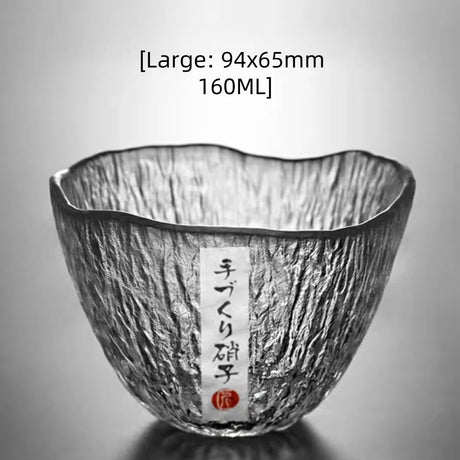 Small personal cup tea tasting cup hammer patterned kung fu heat-resistant glass single cup small cup tea cup Julia M Home & Kitchen