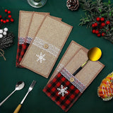 Christmas knife and fork set, Christmas decoration, restaurant decoration, hotel decoration, linen cloth, Christmas knife and fork set Julia M Home & Kitchen