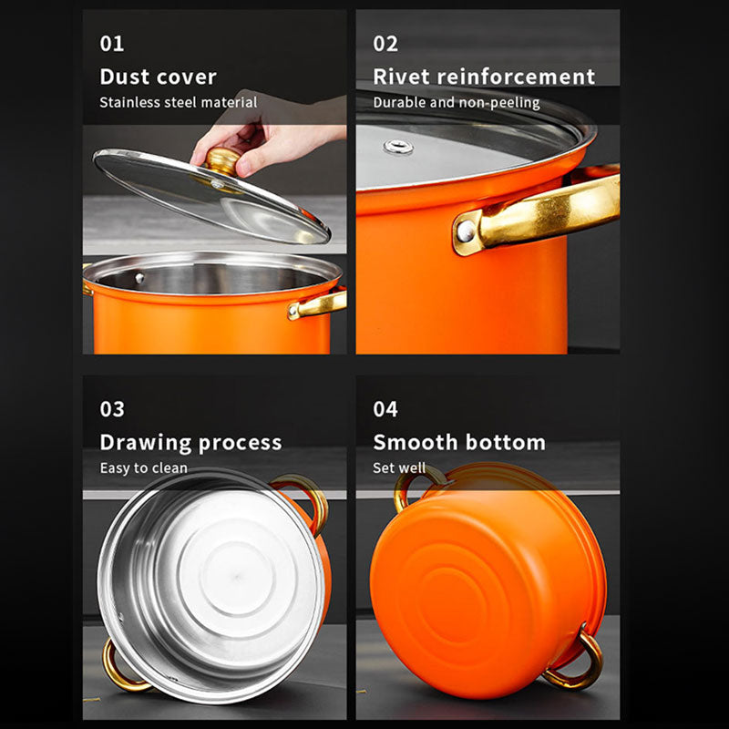 12 - piece wine - red non - stick stainless - steel soup pot set, induction - friendly for kitchen use. eprolo