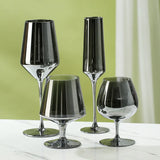 Electroplated Black Crystal Brandy Goblet - Smoky Gray Elegance Julia M Home & Kitchen