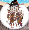 Round  Feather wind chime Beach towel home textile  Beach Towel Tapestry Blanket