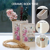 Book Vase - Ceramic, Cute & for Home Decor, with Flower & Shelf Options - Julia M LifeStyles