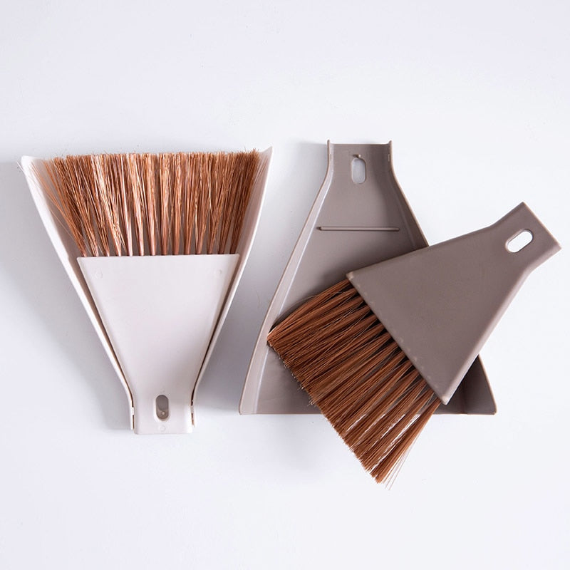 2pcs/set Mini Desktop Broom and Dustpan Set Household Dust Pan and Brush Cleaning Tool