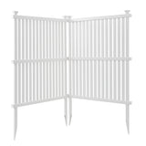 Privacy Screen Panels Kit Air Conditioner Trash Can Enclosure Vinyl white color