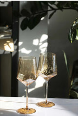 Hammered Diamond Amber Crystal Champagne Goblet Julia M Home & Kitchen